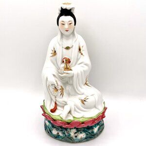 Vintage Chinese Porcelain QUAN GUAN KWAN YIN Figure 10” Jingdezhen (景德镇) Stamp